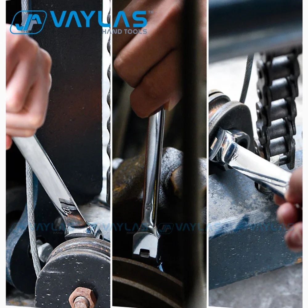 Chave Catraca de 6-32mm Cabeça Fixa Polimento Espelhado 72 Dentes Alto Torque Multiferramenta Chaves Catraca Ferramentas Manuais para Reparo Automotivo