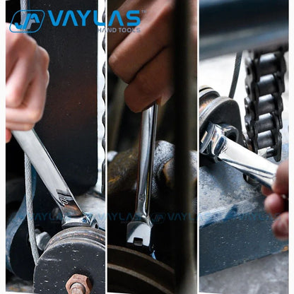 Chave Catraca de 6-32mm Cabeça Fixa Polimento Espelhado 72 Dentes Alto Torque Multiferramenta Chaves Catraca Ferramentas Manuais para Reparo Automotivo