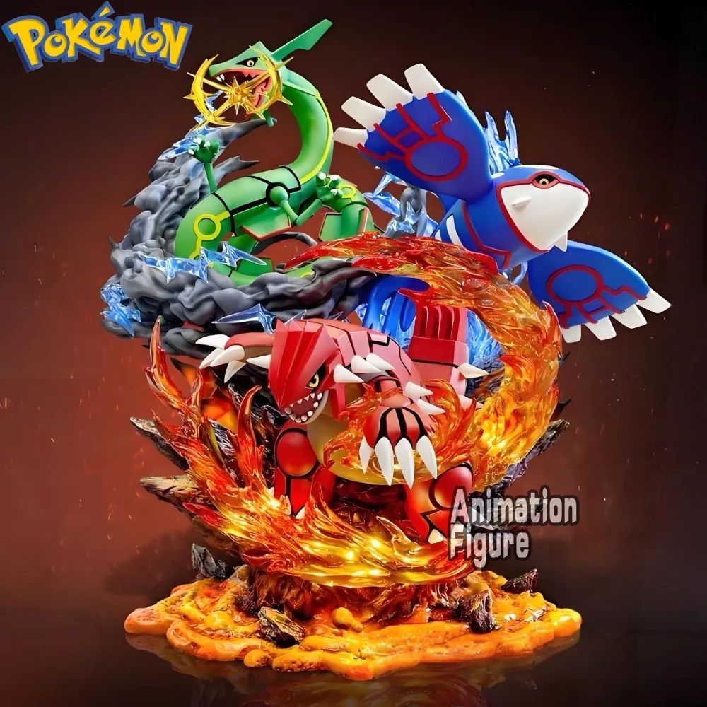 35cm/13.78in Boneco de Anime Pokémon Groudon Kyogre Rayquaza Bonecos de Ação Coleção de PVC Modelo de Brinquedos para Presentes Infantis