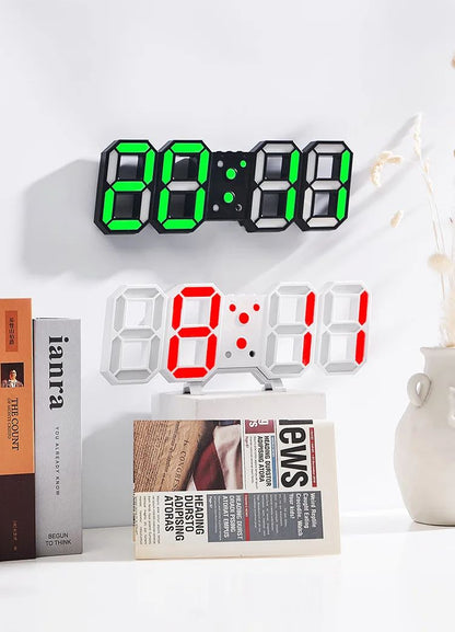 3D LED Digital Wall Clock RGB Modern Design Living Room Decor Date/Temperature Table Alarm Nightlight Brightness Desktop Clocks