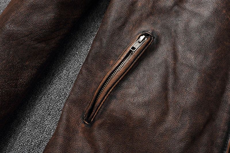 2025 New Leather Jacket Top Layer 100% Cowhide Leather Clothes Men's Stand Collar Motorcycle Clothes  Autumn Winter Plus Size