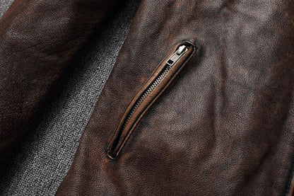 2025 New Leather Jacket Top Layer 100% Cowhide Leather Clothes Men's Stand Collar Motorcycle Clothes  Autumn Winter Plus Size