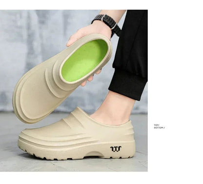 New Men's Casual Sandals Summer Chef Shoes Non-slip Fashion Trend Oil-resistant Work Shoes Outdoor Indoor Lazy Slippers