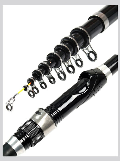 Vara de Pesca Telescópica Ultra Durável de Carbono para Spinning e Pesca de Rocha, Carpa, Alimentador 1.5-3.0M, Portátil, Mini Equipamento de Pesca para Viagem