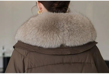 2025 Winter Down cotton Short Padded Jacket Women Parkas Fur Collar Thick Cotton Coats Clothes Black Casual Outerwear Female new