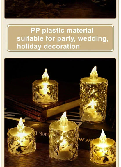 LED Crystal Candle Light with Battery Flameless Candle Light Electronic Night Lamp Dating Party Holiday Home Wedding Decoration