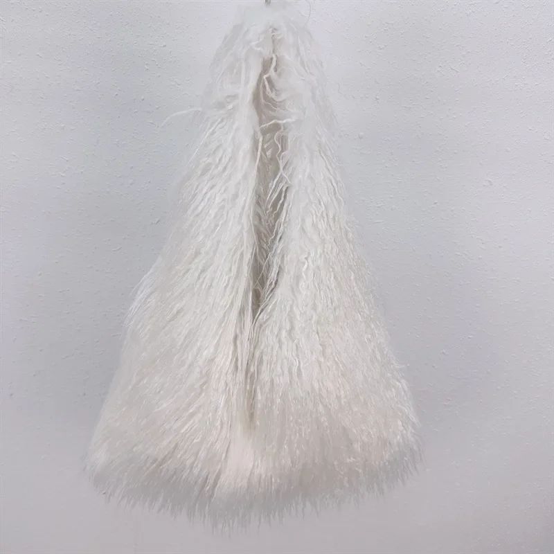 2025 NOVAS Bolsas de Ombro Pelúcia Lã Femininas Y2k Hot Girls Bolsa Saco com Cordão de Pele Sintética Moda Feminina Bolsas de Mão Peludas Tote