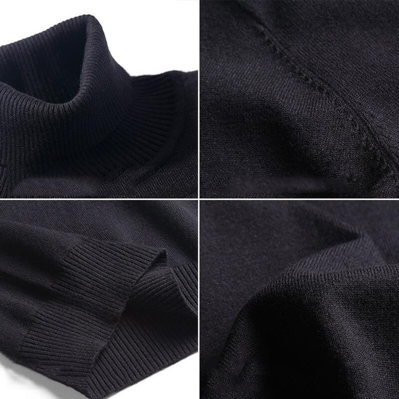 Winter Turtleneck Sweater New Men's Casual Rollneck Knitted Swatshirts Warm Men Jumper Wool Autum Sweaters