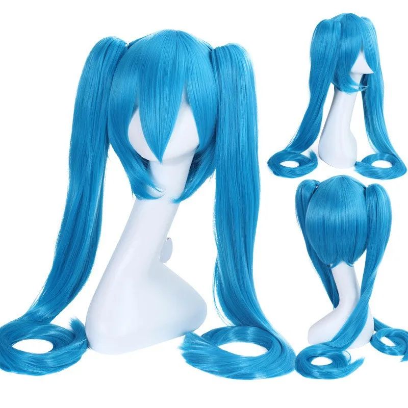 28 Cores Peruca de Cosplay Mi Ku Longa Resistente ao Calor Cabelo Sintético Clip Rabos de Cavalo Perucas de Festa de Halloween + Touca de Peruca Snow Mi Ku
