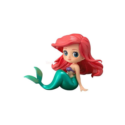 Bandai Original Disney Anime Figure Sentado Vilão Boneca Q Versão Brinquedos Infantis Decoração de Casa Menina Aniversário Modelo Brinquedos Presentes
