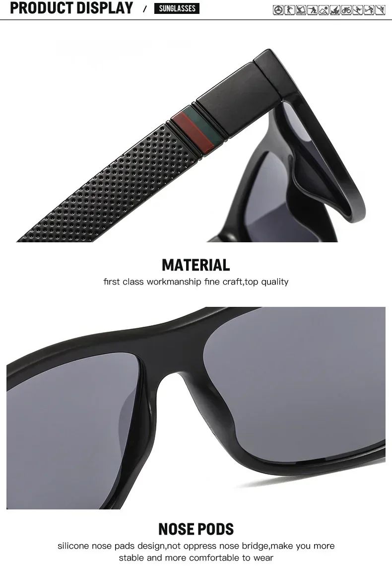 2025 Luxury Brand Polarized Sunglasses Men High-End Outdoor Glasses Fashion Square Driving Eyewear Travel Sun Glasses UV400