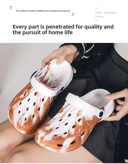 Summer Couple Clog Shoes Fashion Sandals Waterproof Slippers Men Shoes Outdoor Soft Sole Shoes Clogs EVA Beach Home Slipper