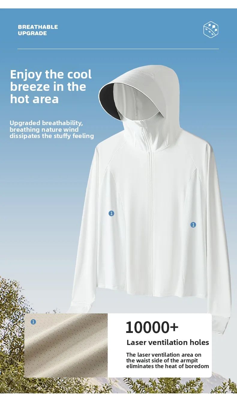 Neutral Hooded Sports Running Jacket Lightweight Quick Drying Suitable Outdoor Running Fitness Travel Commuting Sun Protection