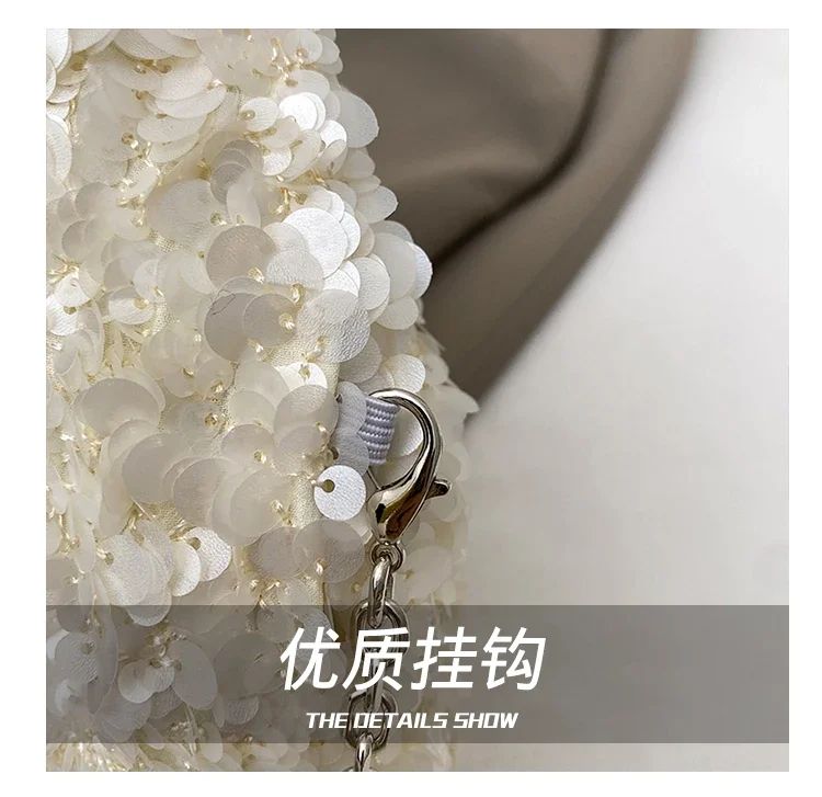 Exquisite Shining Sequins Square Women's Shoulder Bag Popularity Stylish Design Handbags High Quality Solid Sweet Crossbody Bags