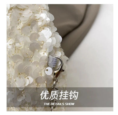 Exquisite Shining Sequins Square Women's Shoulder Bag Popularity Stylish Design Handbags High Quality Solid Sweet Crossbody Bags