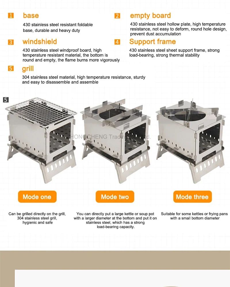 Home Electric Outdoor Folding Card Stove Grill Camping Windproof Incinerator Portable Charcoal Fire Wood Fire Grill