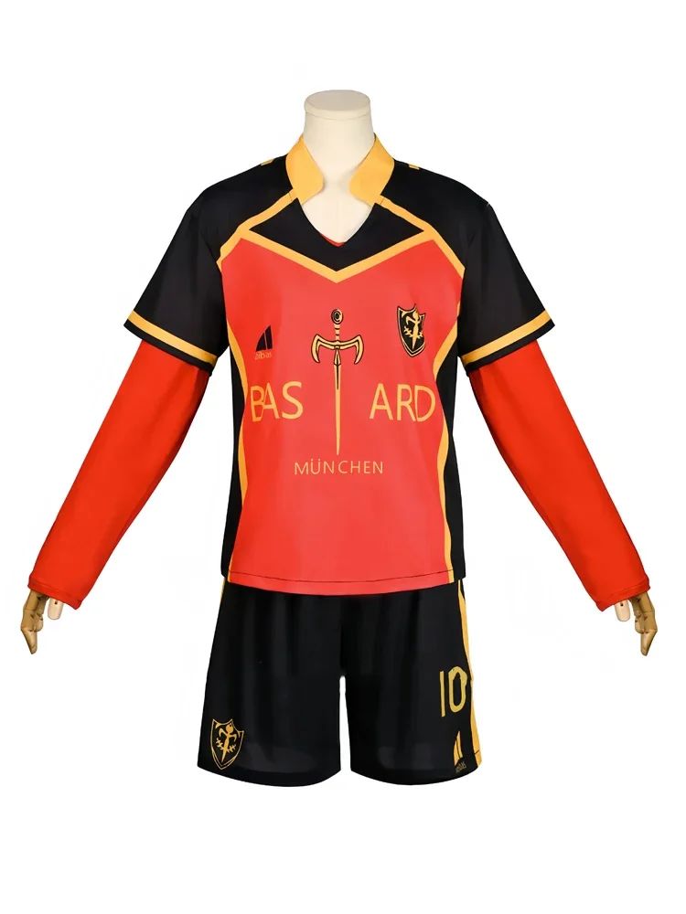 Anime Michael Kaiser Cosplay Costume Red Uniform Team Bastard Munchen Alexis Ness Cosplay Football Soccer Clothing