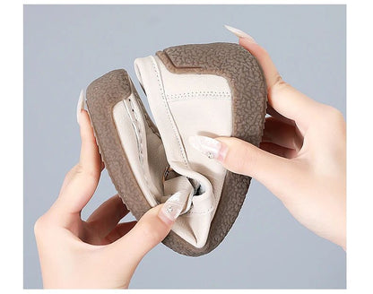 Vulcanize Women Shoes Flats Leather Moccasins Sneakers Designer Shoes for Women Slip-on Loafers Female Boat Shoes Big Size 43