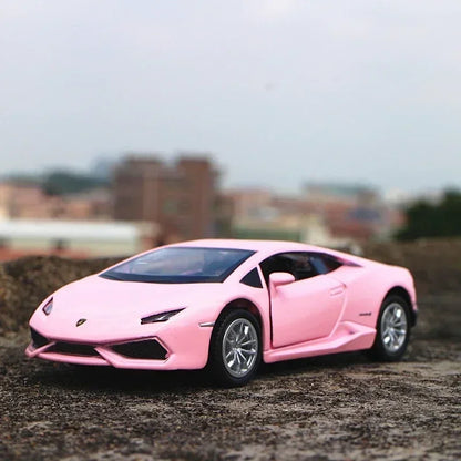 1:36 Lamborghini Huracan LP610-4 Super Sport Toy Car RMZ City Diecast Metal Miniature Model Pull Back Collection Gift For Boy