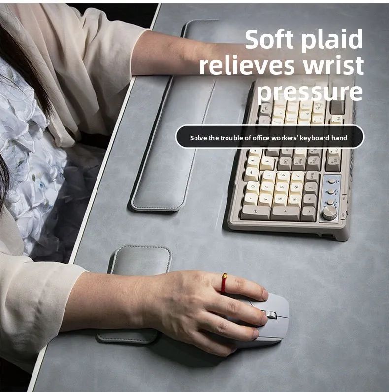 Tapete de Mesa Impermeável PU Mouse Pad Grande Mousepad para Notebook Antiderrapante Tapete de Teclado Tapete de Mouse Protetor de Pulso para Mouse Três Peças