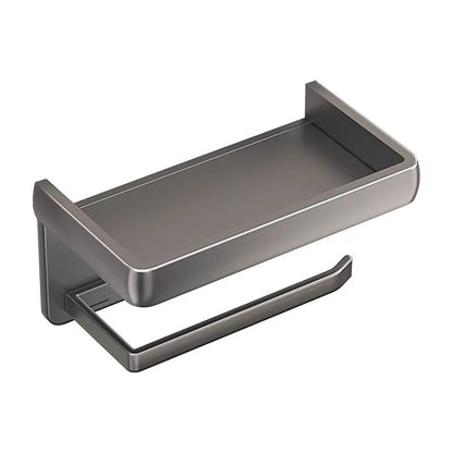 Suporte de Papel Higiênico de Liga de Alumínio para Montagem na Parede Organizador de Armazenamento de Banheiro Suporte para Celular Acessórios de Banheiro