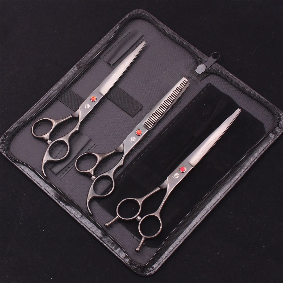 Kit de Tesouras para Tosa Purple Dragon 7" 6.5" de Aço Inoxidável para Pet Tesouras Curvas Tesouras Desbastadoras Tesouras Retas Chunker Z3002