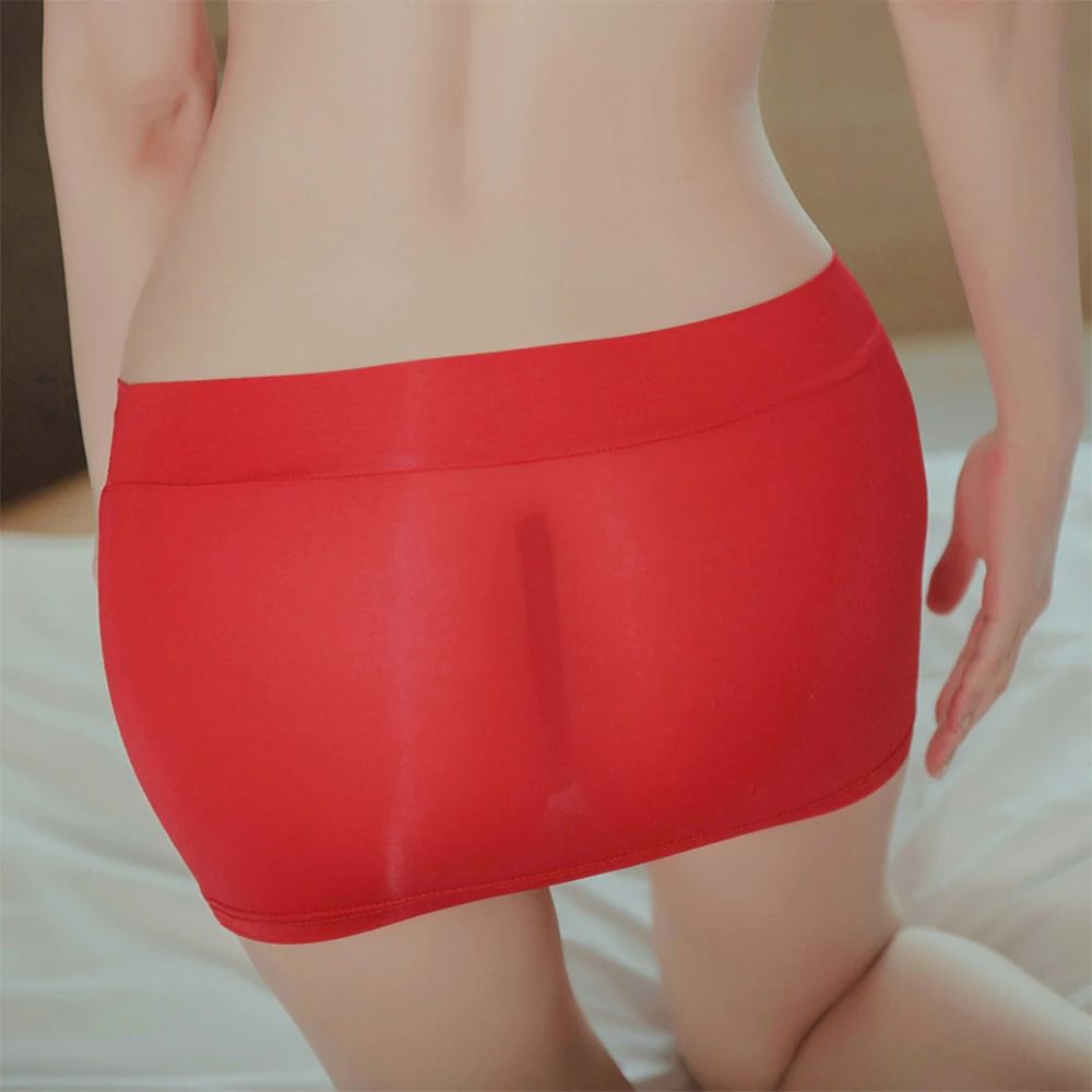 Summer Women Ice Silk Sheer Sexy Mini Tube Skirt Sexy Translucent Nightclub Party Clubwear Short Skirts Elastic Female Clothing