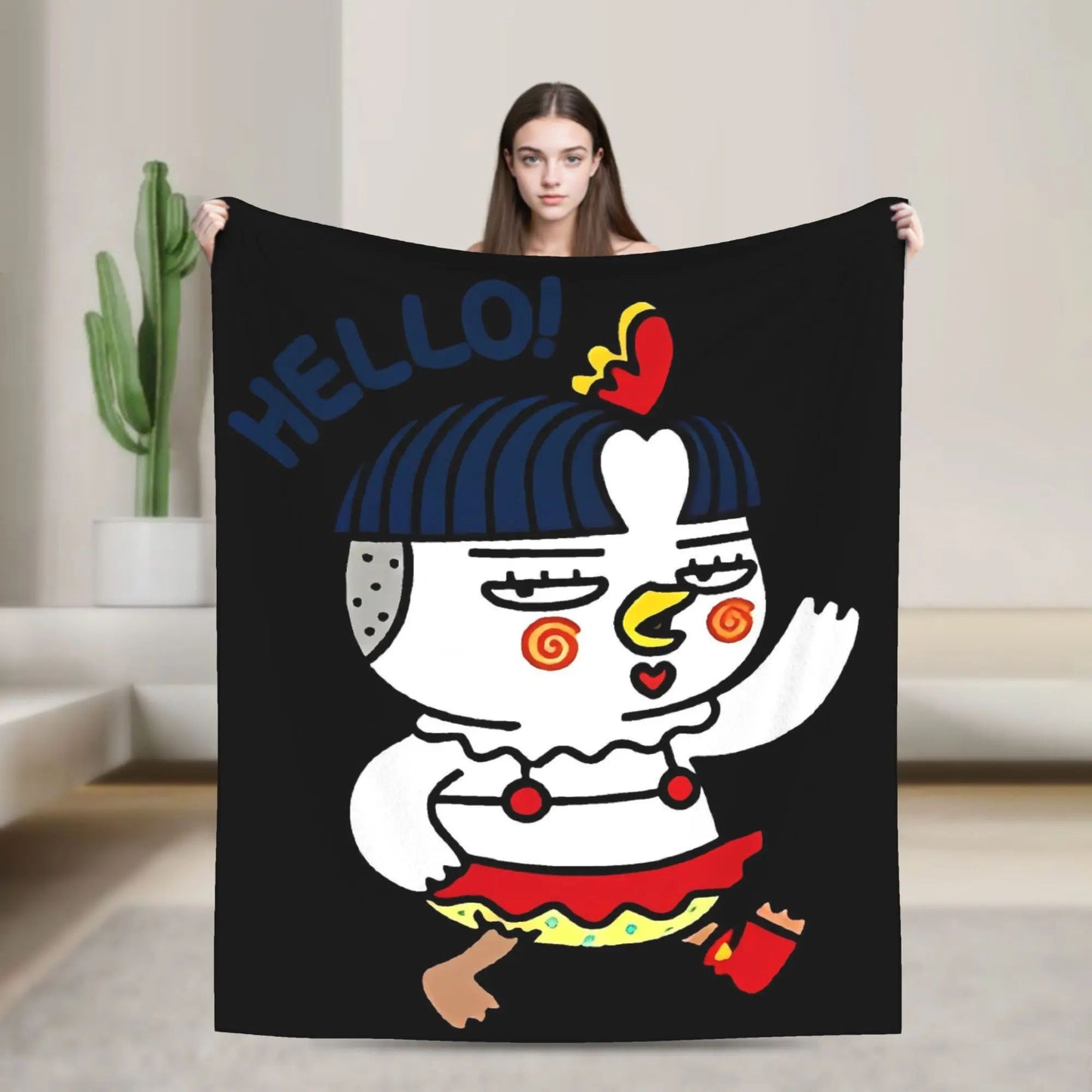 Spicy Chicken Noodle Hot Buldak Blanket Soft Warm Throw for Living Room Travel Office Flannel Bedding Quality Bedspread Design