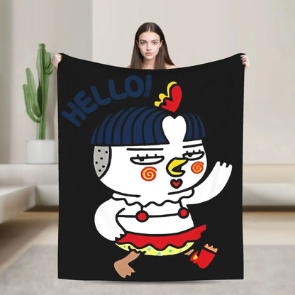 Spicy Chicken Noodle Hot Buldak Blanket Soft Warm Throw for Living Room Travel Office Flannel Bedding Quality Bedspread Design
