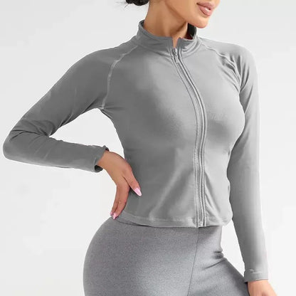 Oner Active Women's Comprehensive Training Jacket Yoga Jacket Gym Jacket Long Sleeve Zipper Tight Plastic Waistband Daily Jacket
