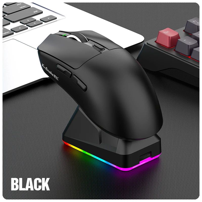 X11 PAW3311 Mouse Sem Fio Tri-Modo Mouse Bluetooth Mouse Gamer 12000 DPI RGB Base de Carregamento Magnético por Toque BT/2.4G/Com Fio