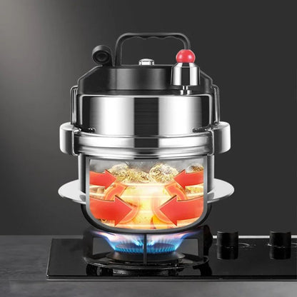0.8-2L Outdoor Camping Small Pressure Cooker 304 Stainless Steel Portable Rice Cooker for Kitchen Cooking Tool Pressure Cooker