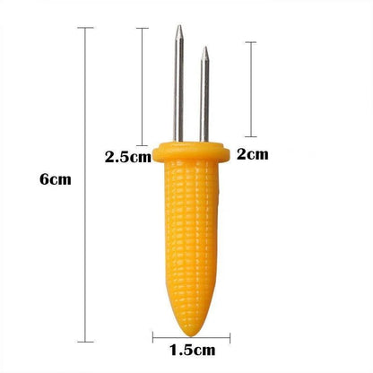 10pcs Fork Corn Skewer Stainless Steel Corn Holders Corn On The Cob Skewers Fruit Forks Outdoor Camping Cooking Barbecue Tool