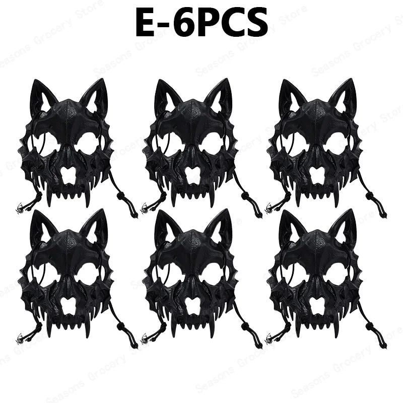 Halloween Half Face Mask Popular Dragon God Fierce Tiger Night Dog Man Wolf Costume Skull Performance Mask Mask Deadpool Terror
