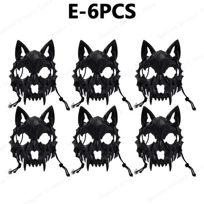 Halloween Half Face Mask Popular Dragon God Fierce Tiger Night Dog Man Wolf Costume Skull Performance Mask Mask Deadpool Terror