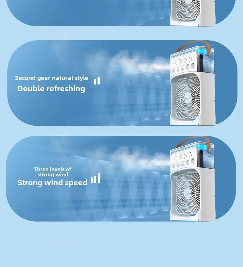 Portable 3 in 1 Mini Ac Air Cooler Fan for Home Products Conditioner Household Small Night LED Humidifier Lights Camping Room