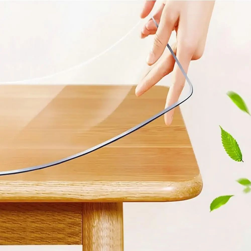 Crystal Clear and Durable PVC Tablecloth - Stain Resistant, Easy Maintenance for Busy Lifestyles, Ideal for Home