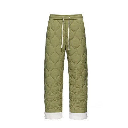 Calça de Neve Masculina, Marca de Moda, Grossa, À Prova de Vento, Quente, Veludo de Cordeiro, Calça Feminina Casual, À Prova de Frio, Acolchoada com Algodão e Penugem