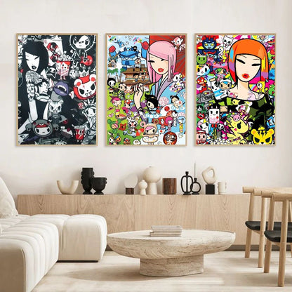 Cartoon Art Kawaii townTokidokiinside Poster HD art sticky wall waterproof home living room bedroom bar aesthetic decoration