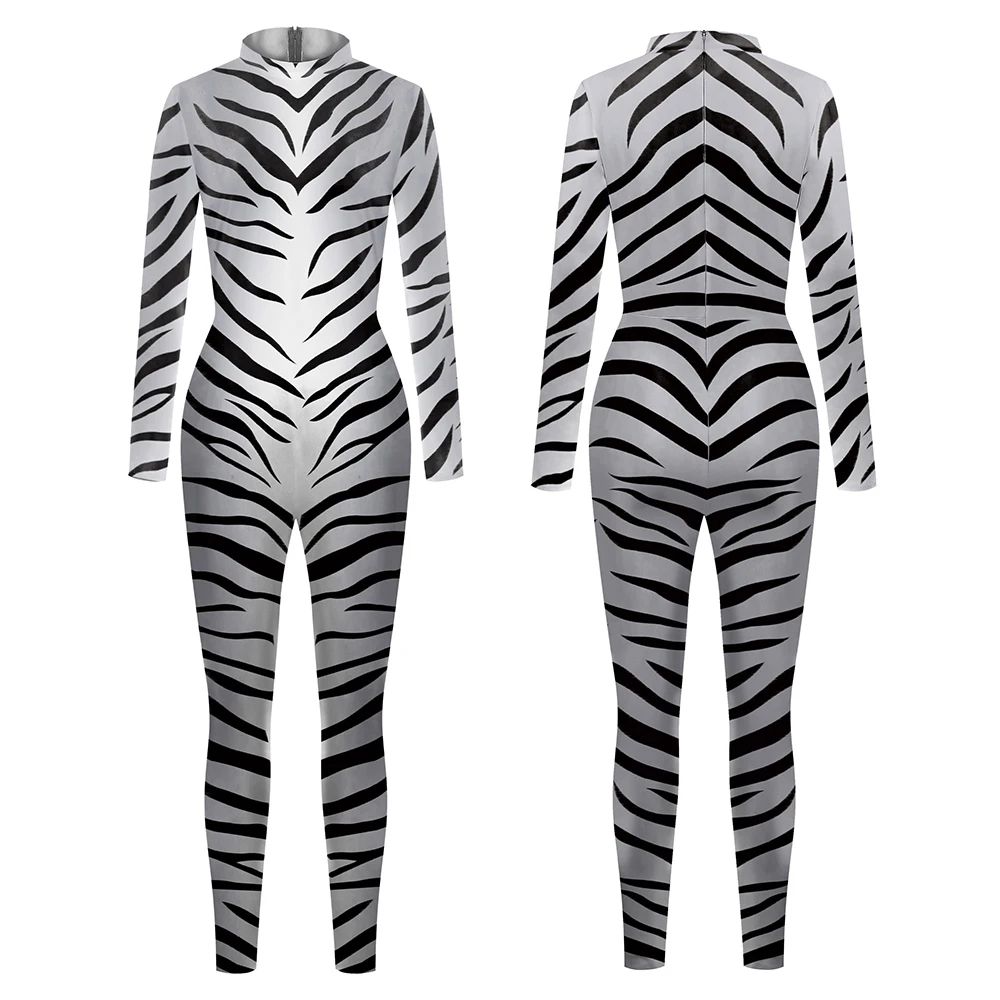 Halloween Animal Jumpsuit Snake Cosplay Costume Tiger Bodysuit Spandex Jumpsuit Party Carnival Stage Performance Dress Up