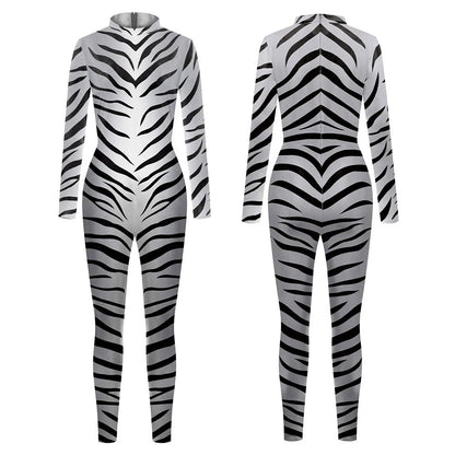 Halloween Animal Jumpsuit Snake Cosplay Costume Tiger Bodysuit Spandex Jumpsuit Party Carnival Stage Performance Dress Up