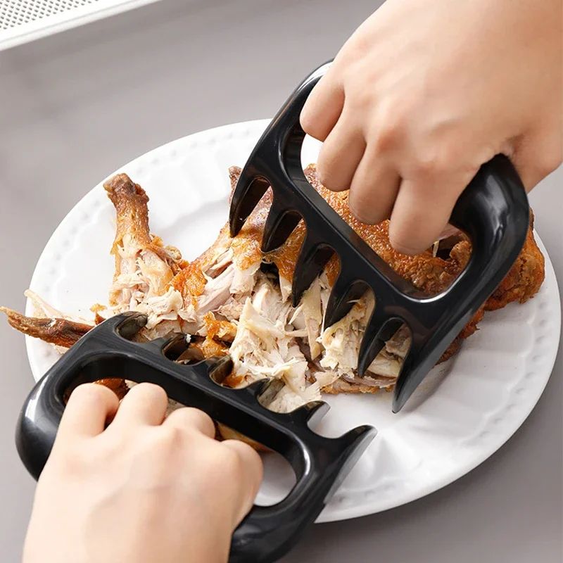 Separador carne con garra oso, trituradora tenedor carne, mango barbacoa, herramientas cocina, 2 uds.