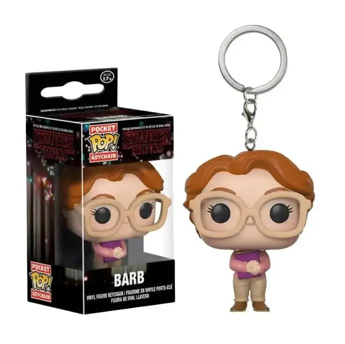 Funko Pop Chaveiro de Bolso Stranger Things Eleven Robin Barb Steve Dustin Chaveiro Brinquedo Modelo Presente para Adultos e Crianças