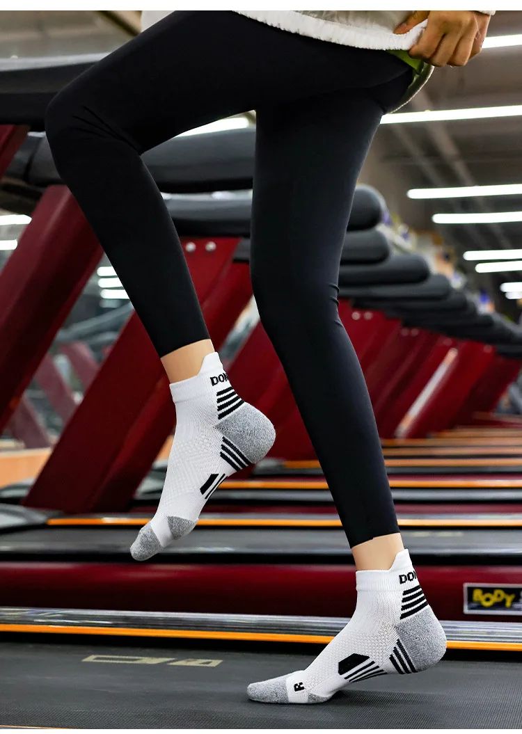 3 Pares Meias de Corrida de Maratona Masculinas Femininas Profissionais Esportivas Tornozelo Fitness Tubo Acolchoado Engrossado Baixo Cano Curto Barco Meias