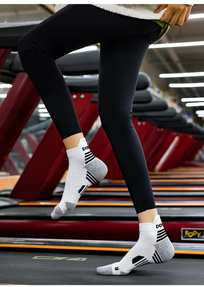 3 Pares Meias de Corrida de Maratona Masculinas Femininas Profissionais Esportivas Tornozelo Fitness Tubo Acolchoado Engrossado Baixo Cano Curto Barco Meias