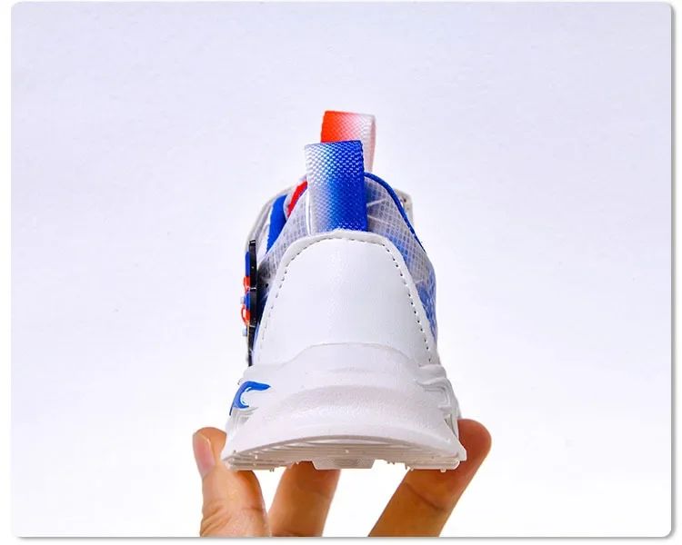 Disney Fashion Spiderman Baby Boys Spring/Autumn Lighted Trendy Kids Boy Sports Casual Children's Sneakers