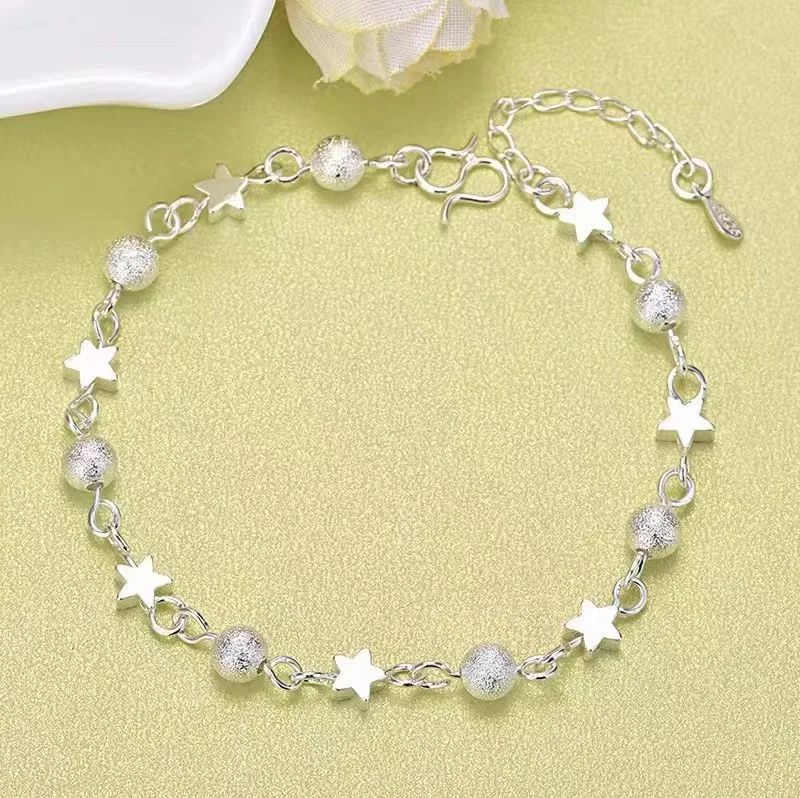 Pulseira de Luxo Coração Vazado Prata 925 Zircônia para Mulheres Joias de Festa Presentes de Moda Coreana Doce e Estilosa