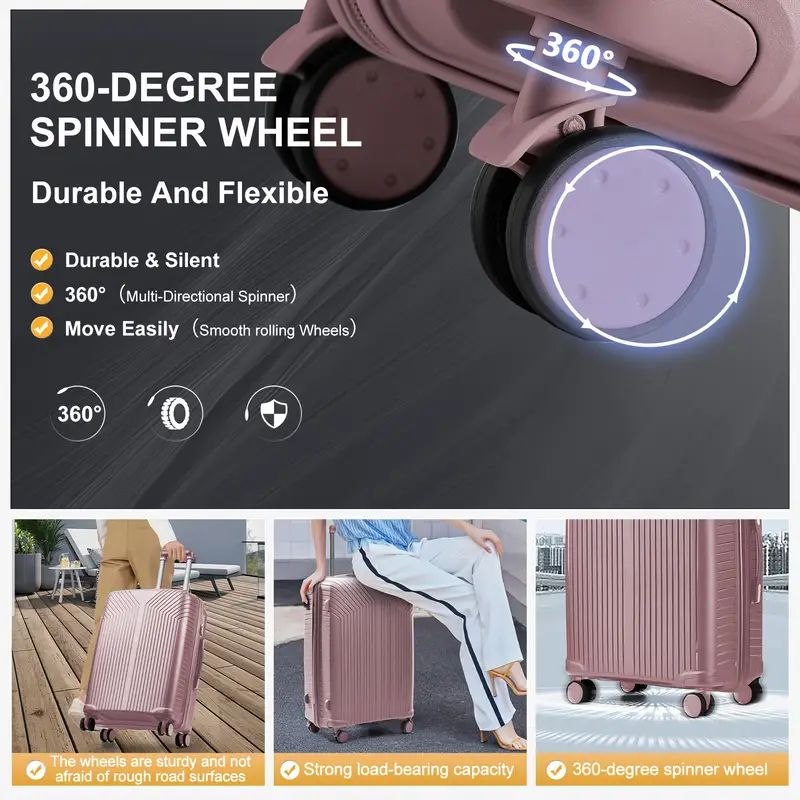 Mala de Viagem de Mão Nova e Durável 2024 de 13/20/28 polegadas - Material PP, com Zíper e Cadeado de Senha, para Viagens, Viagens de Negócios e Bagagem de Cabine
