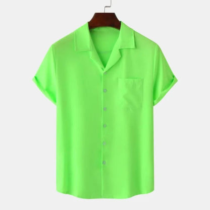Solid Color Hawaiian Beach men's short-sleeved Tops Comfortable Casual Lapel men's Shirts Summer New men's short-sleeved Shirts