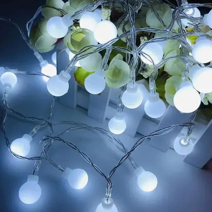 10/20/40/80/100LED Small White Ball String Lights USB/ Battery-powered Wreath Bedroom Wedding Camping Tent Christmas Decoration